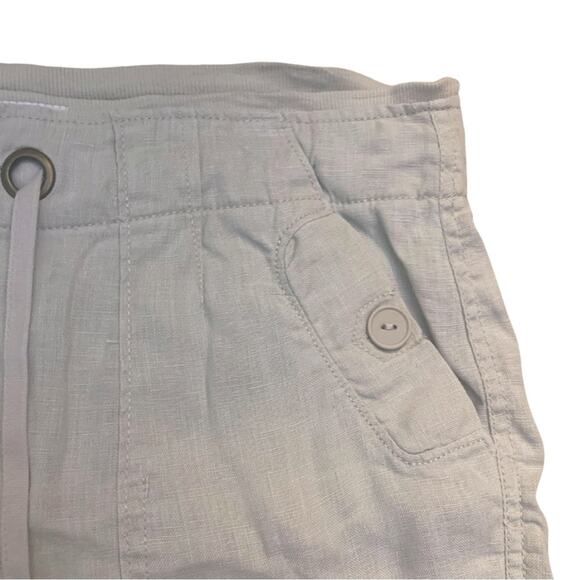 Sanctuary Tan Khaki Beige Drawstring Linen Shorts Size 31 XL Utility - Picture 3 of 10